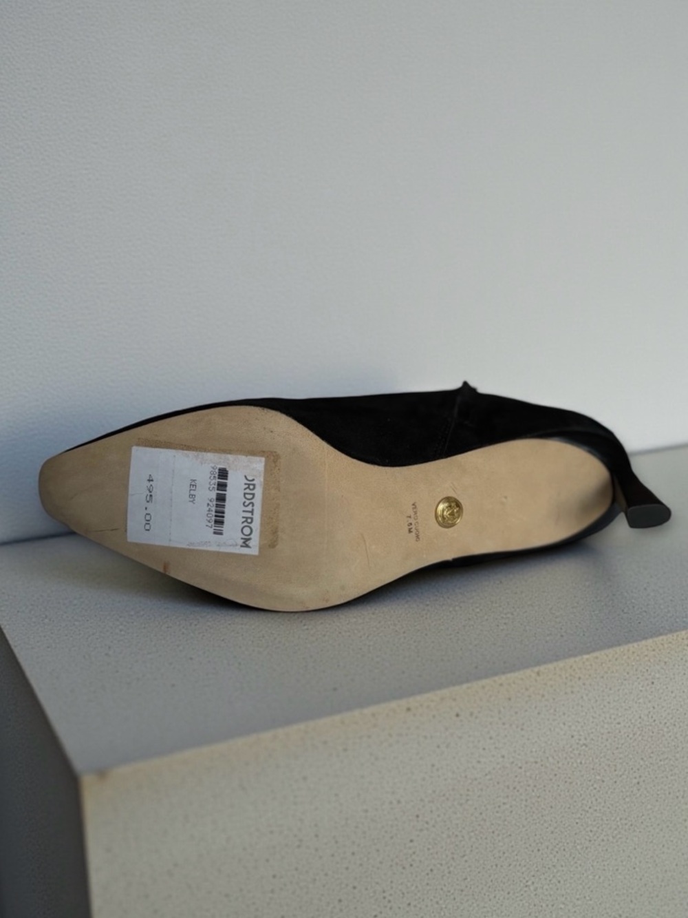 ✨SALE NWT Veronica Beard Kelby Suede Side Zip Kitten Heel Ankle Boots Black - Picture 4 of 4